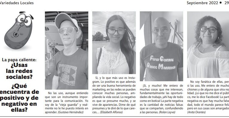 La papa caliente: ¿Usas las redes sociales? ¿Qué encuentra de positivo y de negativo en ellas?  