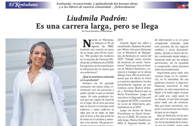 Rostros locales:  Liudmila Padrón, una carrera larga, pero se llega
